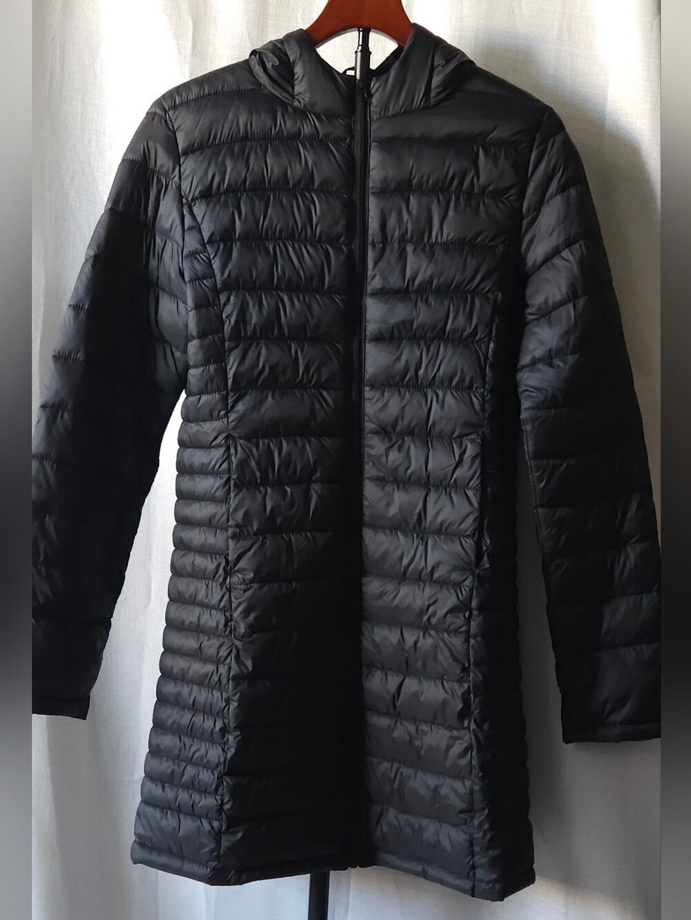 Fashion Nova Black Padded Landing Long Puffer Coat Jacket Hooded Size S